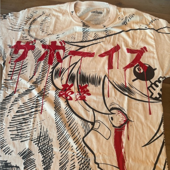 Graphic Men's Tee with Bold Design - Beige, Red and Black; new without tags - Picture 4 of 9